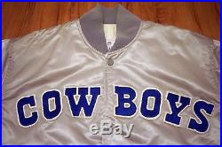 NFL Vintage Silver Dallas Cowboys STARTER Size L Satin Jacket