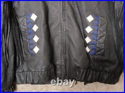 NFL by CHAMBERS Dallas Cowboys Fringed Leather Embroider Full Zip Jacket Size M