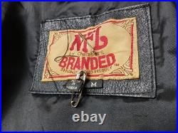 NFL by CHAMBERS Dallas Cowboys Fringed Leather Embroider Full Zip Jacket Size M