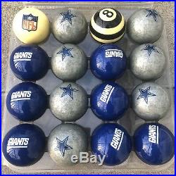 NFL pool Billiard Balls Dallas Cowboys Vs. New York Giants EUC Set