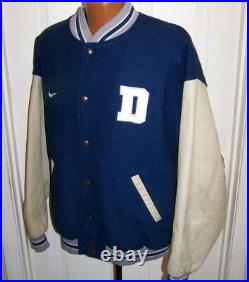 NIKE Team Dallas Cowboys LETTERMAN VARSITY JACKET Wool Leather Quilted Men's XL