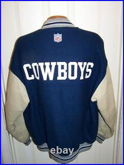 NIKE Team Dallas Cowboys LETTERMAN VARSITY JACKET Wool Leather Quilted Men's XL