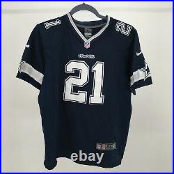 Nike Dallas Cowboys Ezekiel Elliott 21 Jersey Kid XL Blue NFL Authentic Stitched