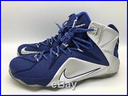 Nike Lebron XII 12 Royal Blue Silver White What If Dallas Cowboys Sz 12.5