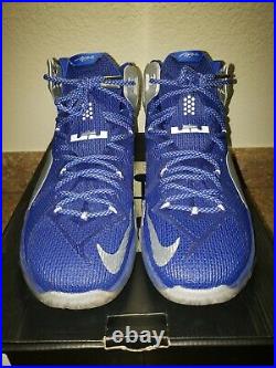 Nike Lebron XII 1 2 3 4 5 6 7 8 9 10 11 Royal Blue Silver Dallas Cowboys Sz 13