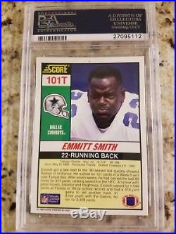 PSA 10 1990 Score Supplemental Emmitt Smith Dallas Cowboys #101T Football Card