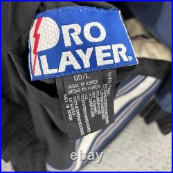 Pro Player Dallas Cowboys Mens Black Blue Reversible Jacket Size L Vintage