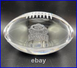 RARE 1993 Super Bowl XXVII Crystal Paperweight Dallas Cowboys Rose Bowl Vintage