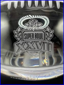 RARE 1993 Super Bowl XXVII Crystal Paperweight Dallas Cowboys Rose Bowl Vintage