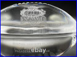 RARE 1993 Super Bowl XXVII Crystal Paperweight Dallas Cowboys Rose Bowl Vintage