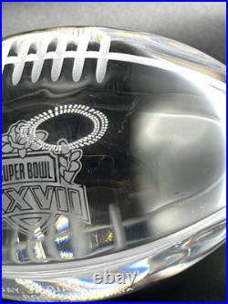 RARE 1993 Super Bowl XXVII Crystal Paperweight Dallas Cowboys Rose Bowl Vintage RARE 1993 Super Bowl XXVII Crystal Paperweight Dallas Cowboys Rose Bowl Vintage