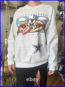 RARE 1997 Dallas Cowboys NFL x Looney Tunes Taz Crew Neck Sweatshirt Size XL