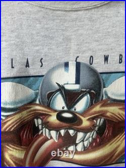 RARE 1997 Dallas Cowboys NFL x Looney Tunes Taz Crew Neck Sweatshirt Size XL
