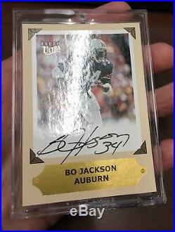 RARE! 2001 Bo Jackson On-Card Signed Auto Fleer Ultra College Greats Preview