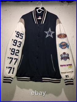 RARE DALLAS COWBOYS NFL 5X SUPERBOWL CHAMPIONS Letterman Varsity Jacket Coat 3XL