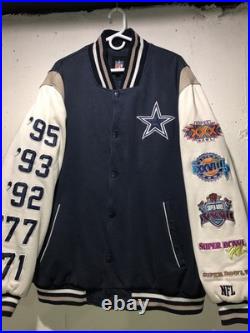 RARE DALLAS COWBOYS NFL 5X SUPERBOWL CHAMPIONS Letterman Varsity Jacket Coat 3XL RARE DALLAS COWBOYS NFL 5X SUPERBOWL CHAMPIONS Letterman Varsity Jacket Coat 3XL