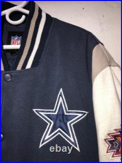 RARE DALLAS COWBOYS NFL 5X SUPERBOWL CHAMPIONS Letterman Varsity Jacket Coat 3XL