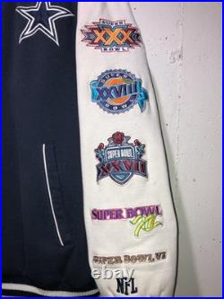 RARE DALLAS COWBOYS NFL 5X SUPERBOWL CHAMPIONS Letterman Varsity Jacket Coat 3XL