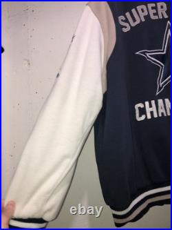 RARE DALLAS COWBOYS NFL 5X SUPERBOWL CHAMPIONS Letterman Varsity Jacket Coat 3XL