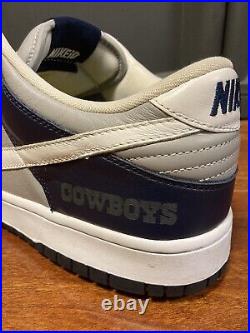 RARE Size 12 Nike Dunk Low NFL NikeID Promo Dallas Cowboys Navy Blue Gray White