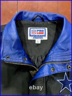 RARE Vintage Starter NFL Pro Line Dallas Cowboys Men's Leather Jacket Large RARE Vintage Starter NFL Pro Line Dallas Cowboys Men's Leather Jacket Large