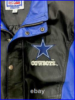 RARE Vintage Starter NFL Pro Line Dallas Cowboys Men's Leather Jacket Large RARE Vintage Starter NFL Pro Line Dallas Cowboys Men's Leather Jacket Large