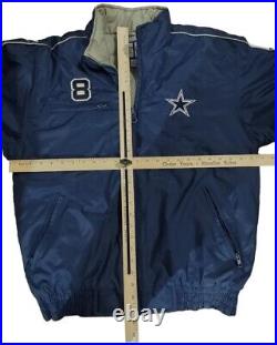 RARE Vtg 90's Logo Athletic Puffer Jacket Dallas Cowboys #8 Aikman Size Medium