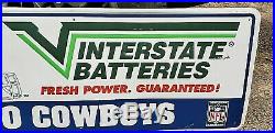 Rare Dallas Cowboys Interstate Batteries Metal Sign