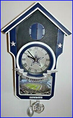 Rare Danbury Mint NFL Dallas Cowboys Stadium 15 Cuckoo Clock Go Cowboys! Works