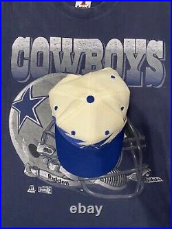 Rare Logo Athletic Dallas Cowboys Vintage Sharktooth Snapback Hat Cap Pro Line