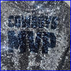 Rare Love Pink Limited Edition Dallas Cowboys MVP Sequin Hoodie Zip Sweater M