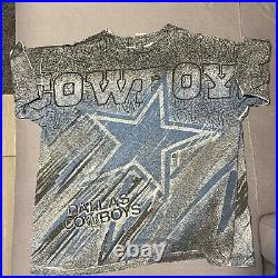 Rare VTG MAGIC JOHNSON Dallas Cowboys All Over Print Single Stitch T Shirt 90s