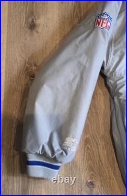 Rare Vintage 90's Starter Dallas Cowboys Gray Puffer Jacket Mens Size XXL
