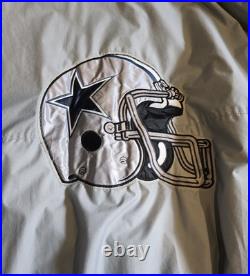Rare Vintage 90's Starter Dallas Cowboys Gray Puffer Jacket Mens Size XXL