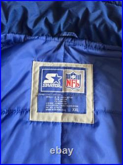 Rare Vintage 90's Starter Dallas Cowboys Gray Puffer Jacket Mens Size XXL