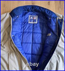 Rare Vintage 90's Starter Dallas Cowboys Gray Puffer Jacket Mens Size XXL