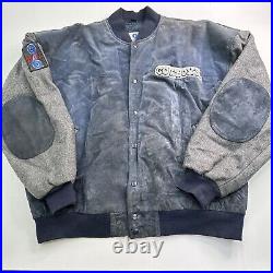 Rare Vintage DSJ 96 Dallas Cowboys Rugby Club Suede Leather Wool Jacket 90s XL