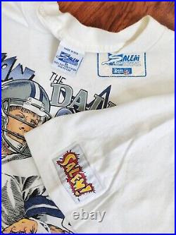 Rare Vintage Dallas Cowboys Comic Series 90's T-shirt NFL Salem Sportswear