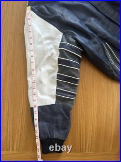 Rare Vintage Dallas Cowboys Leather Jacket Size Medium Blue White