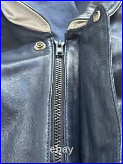 Rare Vintage Dallas Cowboys Leather Jacket Size Medium Blue White