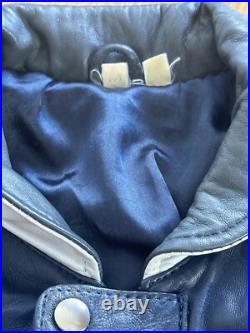 Rare Vintage Dallas Cowboys Leather Jacket Size Medium Blue White