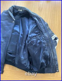 Rare Vintage Dallas Cowboys Leather Jacket Size Medium Blue White