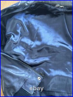 Rare Vintage Dallas Cowboys Leather Jacket Size Medium Blue White
