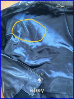 Rare Vintage Dallas Cowboys Leather Jacket Size Medium Blue White