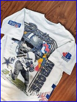 Rare Vintage Emmitt Smith Dallas Cowboy 1992 All-Overprint T-shirt NFL AOP