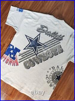 Rare Vintage Emmitt Smith Dallas Cowboy 1992 All-Overprint T-shirt NFL AOP