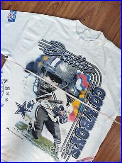 Rare Vintage Emmitt Smith Dallas Cowboy 1992 All-Overprint T-shirt NFL AOP