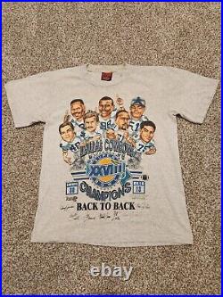 Rare Vintage NFL Dallas Cowboys Shirt Xplosion Mens 1994 Gray Caricature Medium