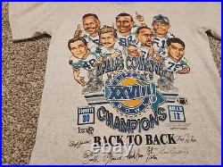 Rare Vintage NFL Dallas Cowboys Shirt Xplosion Mens 1994 Gray Caricature Medium