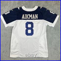 Rare Vintage Nike Authentic NFL Dallas Cowboys Sewn On Field Aikman 8 Jersey